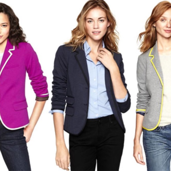 GAP Academy Blazer - NEW WITH TAGS. Navy with Teal Stripe Details. Size 2. - Picture 5 of 5